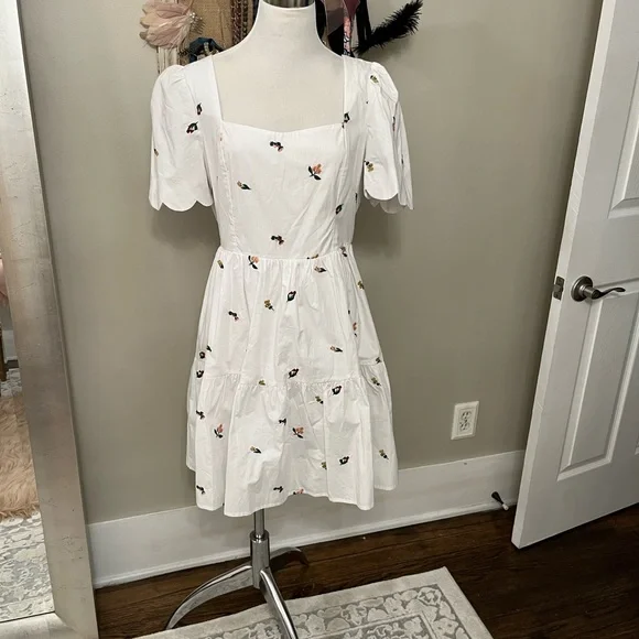 endless rose embroidered dress Blue Embroidered Daisy Shift Mini Dress – Francis + Fern main image 1